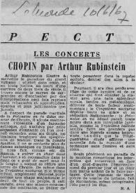 Les concerts : Chopin par Arthur Rubinstein
