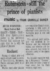 Rubinstein - still the prince of pianist