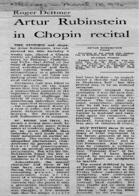 Artur (Arthur) Rubinstein in Chopin recital
