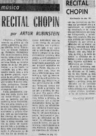 Recital Chopin por Artur (Arthur) Rubinstein