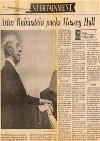 Artur (Arthur) Rubinstein packs Massey Hall