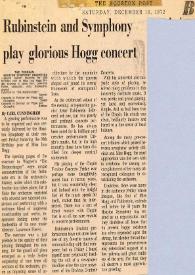Rubinstein and Symphony play glorious Hogg concert