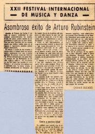 Asombroso éxito de Arturo (Arthur) Rubinstein