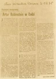 Artur (Arthur) Rubinstein w Lodzi