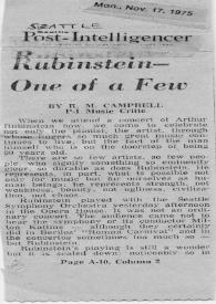Rubinstein : one of a few