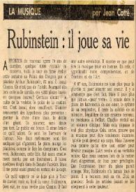 Rubinstein : il jour sa vie