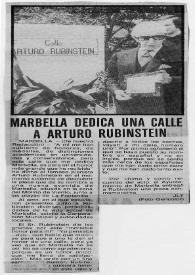 Marbella dedica una calle a Arturo (Arthur) Rubinstein