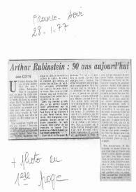 Arthur Rubinstein : 90 ans aujurd'hui