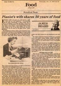 Pianinst's wife shares 50 years of food