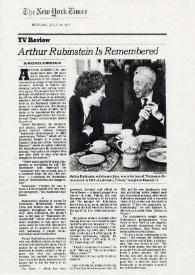 Arthur Rubinstein Is Remembered