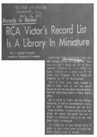 RCA Victor's record list is a library in miniature
