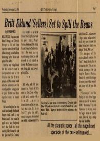 Britt Eklund (Sellers) Set to Spill the Beans