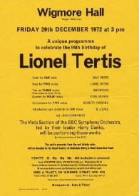 A unique programme to celebrate the 96th birthday of Lionel Tertis
