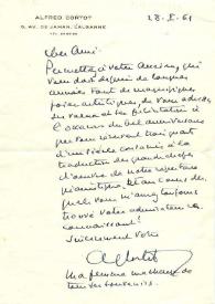 Carta dirigida a Arthur Rubinstein. Lausana (Suiza), 28-01-1961