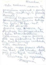 Carta dirigida a Aniela Rubinstein, 24-04-1984