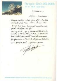 Carta dirigida a Aniela Rubinstein. Saint Jorioz, 25-02-1993