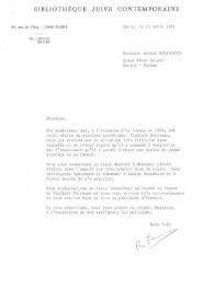 Carta dirigida a Arthur Rubinstein. París (Francia), 15-04-1981