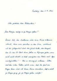 Carta dirigida a Arthur Rubinstein. Freiburg (Alemania), 03-09-1963