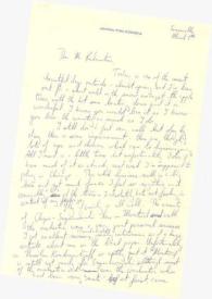 Carta dirigida a Aniela Rubinstein. Senneville (Canadá)