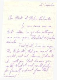 Carta dirigida a Aniela y Arthur Rubinstein. Nueva York, 01-12-1975