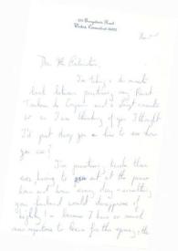 Carta dirigida a Aniela Rubinstein. Weston (Connecticut), 03-11-1990