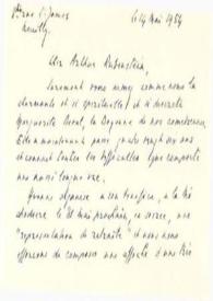Tarjeta dirigida a Arthur Rubinstein. París (Francia), 14-05-1954