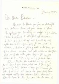 Carta dirigida a Aniela Rubinstein, 28-01-1982