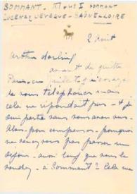 Carta dirigida a Arthur Rubinstein. Sommant (Francia)
