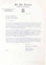 Carta dirigida a Arthur Rubinstein. Indianapolis (Indiana), 09-07-1974