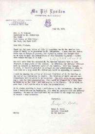 Carta dirigida a C. H. Clemans  (Secretaria de Arthur Rubinstein). Indianapolis (Indiana), 23-07-1974
