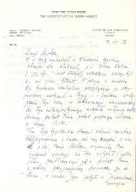 Carta dirigida a Arthur Rubinstein. Jerusalén (Israel), 09-10-1958