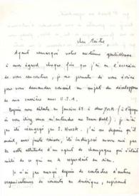 Carta dirigida a Arthur Rubinstein. París (Francia)