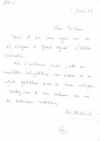 Carta dirigida a Aniela Rubinstein, 01-01-1983
