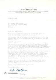 Carta dirigida a Aniela Rubinstein. Londres (Inglaterra), 23-04-1976