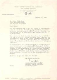 Carta dirigida a Arthur Rubinstein. Nueva York, 13-01-1948