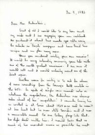 Carta dirigida a Aniela Rubinstein. San Pedro (Missouri), 09-12-1983