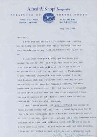 Carta dirigida a Aniela Rubinstein. Nueva York, 10-07-1984