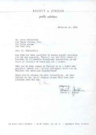 Carta dirigida a Arthur Rubinstein. Nueva York, 13-02-1961