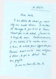 Carta dirigida a Aniela Rubinstein. París (Francia), 28-06-1973