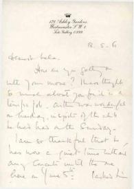 Carta dirigida a Aniela Rubinstein. Londres (Inglaterra), 18-05-1961
