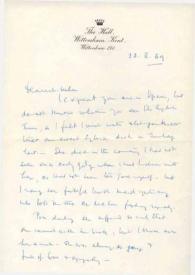 Carta dirigida a Aniela Rubinstein. Londres (Inglaterra), 22-08-1969