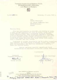 Carta dirigida a Aniela Rubinstein. Varsovia (Polonia), 23-03-1989