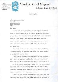 Carta dirigida a Aniela Rubinstein. Nueva York, 28-08-1967