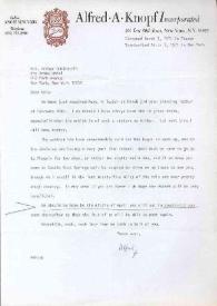 Carta dirigida a Aniela Rubinstein. Nueva York, 08-02-1971