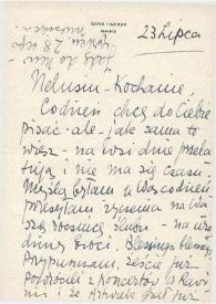 Carta dirigida a Aniela Rubinstein. Dark Harbor (Maine), 23-07-1945