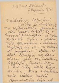 Carta dirigida a Arthur Rubinstein. Nueva York, 07-01-1946