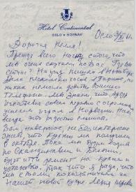 Carta dirigida a Aniela Rubinstein. Oslo (Noruega), 03-11-1961