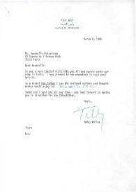 Carta dirigida a Annabelle Whitestone. Jerusalén (Israel), 05-03-1980