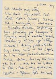 Carta dirigida a Aniela Rubinstein. Kansas City (Missouri), 04-11-1947