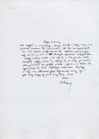Carta dirigida a Aniela Rubinstein